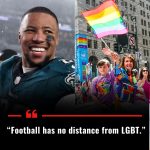 BREAKING NFL NEWS: A wave of emotion hit the football world as Philadelphia Eagles superstar Saquon Barkley made headlines by joining Pride activities, carrying the powerful message: “Football has no distance from LGBT.”
