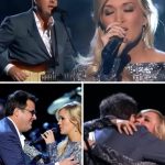 “A sleepless night…” – and America was in awe! On CBS, when Carrie Underwood sang “How Great Thou Art” accompanied by Vince Gill’s magical guitar, the audience was swept up in a storm of emotions. The whole room was silent, then burst into tears as Carrie soared to the heavens with her high notes, while Vince brought depth with his guitar and warm harmony. Fans affirmed that this was not just a performance, but a miracle of music, an immortal moment in the history of country music. Within a few hours of airing, the video exploded on YouTube, becoming an unforgettable milestone – the legendary duet between Carrie and Vince.