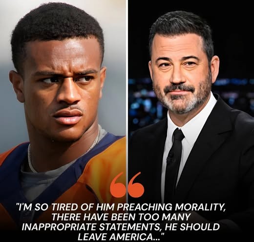 BREAKING NEWS: The wave of controversy surrounding Jimmy Kimmel after his inappropriate comments about those commemorating Charlie Kirk has not yet subsided, but recently, Patrick Surtain II, the Broncos star, has made public opinion even more agitated. In an interview, he bluntly criticized Kimmel: “He has gone too far. With such offensive words, Jimmy Kimmel should leave America. We don’t need a fake ‘bad boy’ on television.”