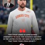 Breaking News: The leading NFL star Travis Kelce caused a storm when he fiercely criticized the TV MC Jimmy Kimmel, who was fired for a negative politician and was assassinated by Charlie Kirk. Not stopping there, he also called on fans to boycott thoroughly, emphasizing: “The stage users to sow hatred unworthy to have the audience and stay in the United States. We need to eliminate that toxic thing from society.”