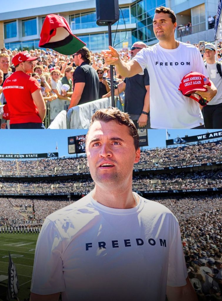 This Saturday, Turning Point USA will honor the late Charlie Kirk during the Oregon–Penn State matchup by giving away 5,000 “Freedom” T-shirts. The shirt — simple yet iconic — was the one Charlie wore at his final campus event at Utah Valley University, just days before his assassination. He had planned to attend the game himself.