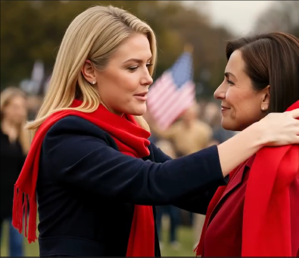 BREAKING NEWS: In an unprecedented move, Karoline Leavitt – the young, passionate star of the Republican Party – announced that she would give away 60,000 free red scarves to the entire crowd at a large rally, while replaying famous quotes and images of Charlie Kirk for 15 minutes before the event began.