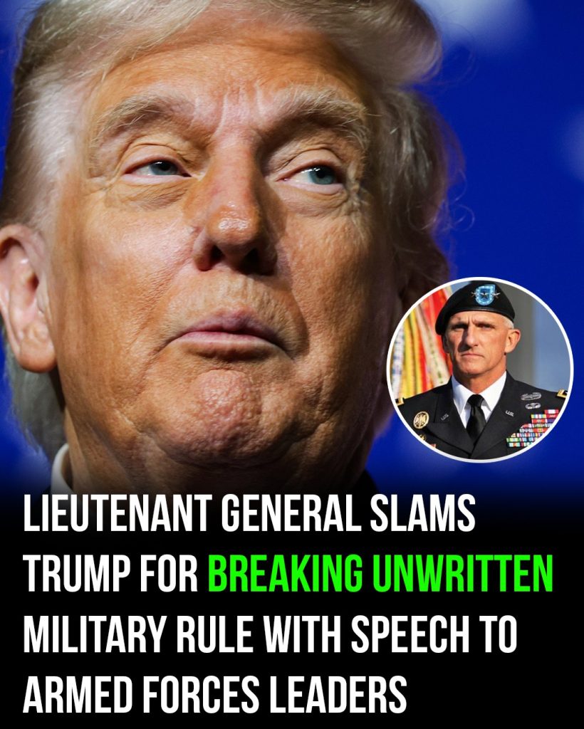 Former military leader criticizes Trump for violating long-standing unwritten guideline in talk with senior officers