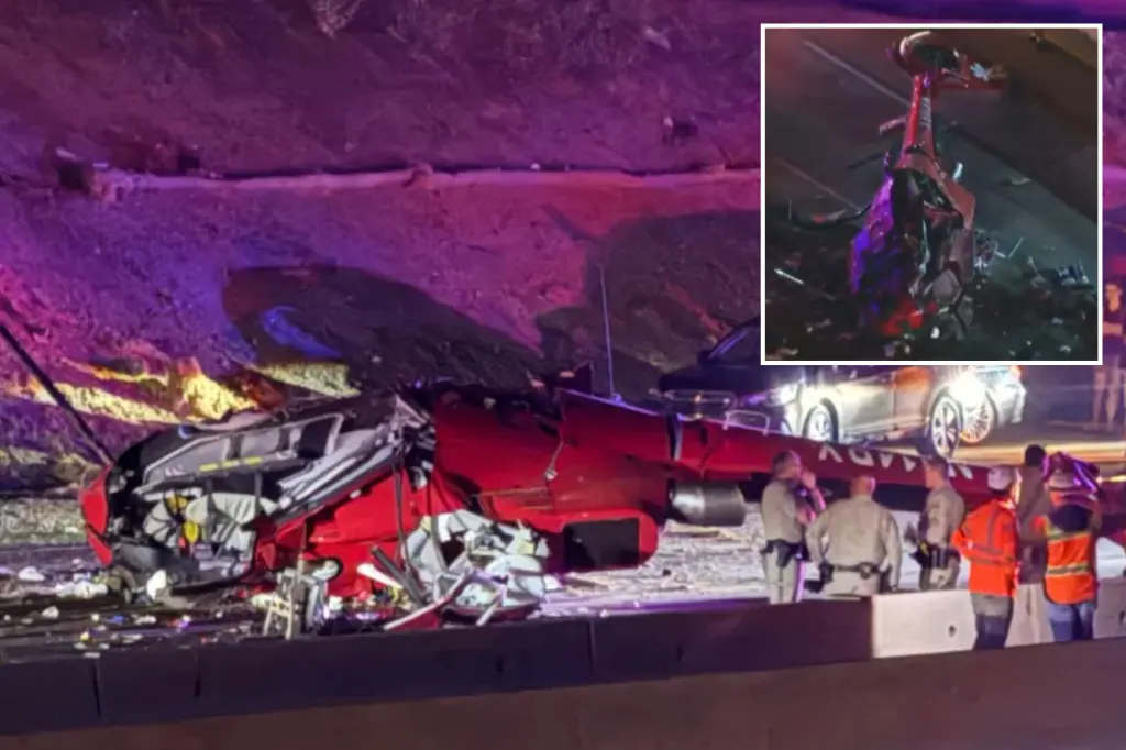 Medical helicopter crashes onto Sacramento highway, critically injuring 3 crew members